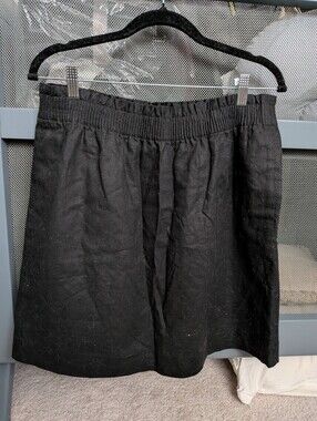 Black Elastic Waist A-Line Skirt, J.Crew, 12
